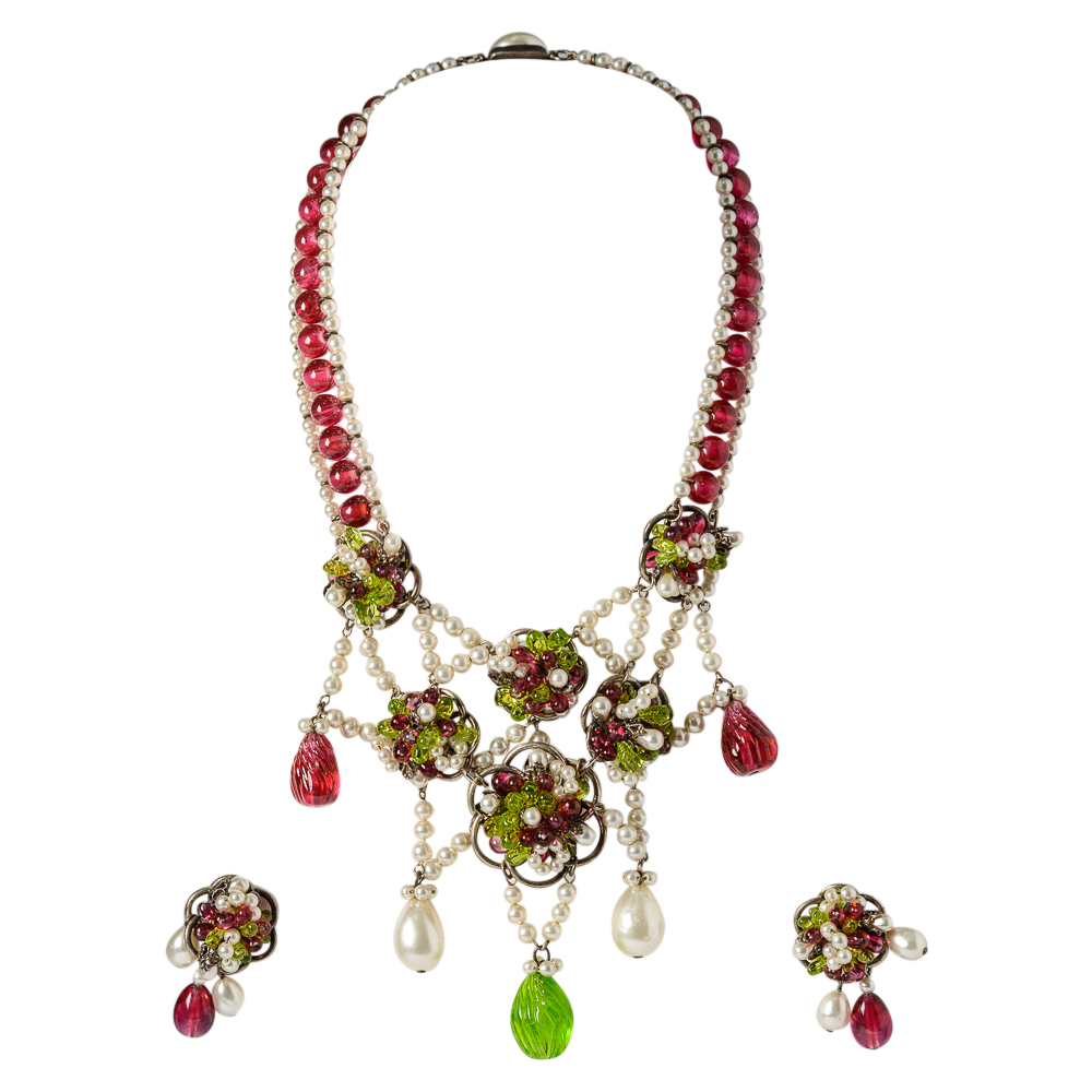 Louis Rousselet Flower Necklace - Jewels Past
